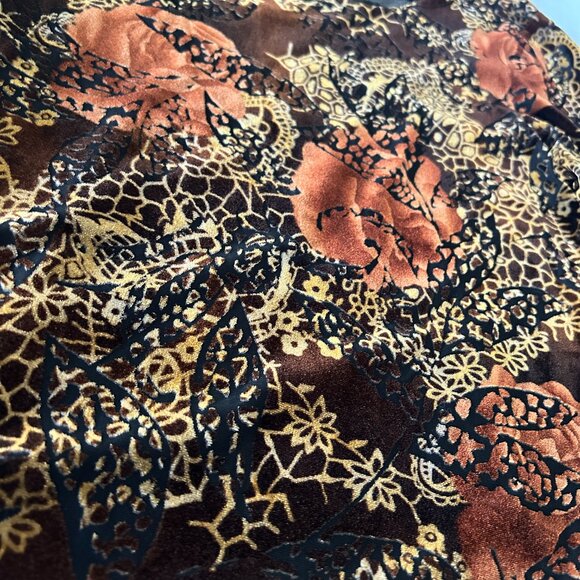 Vintage Velvet Burnout Top Fairy Handkerchief Sleeves Clientele Sz M Witchy Fall - Picture 5 of 8